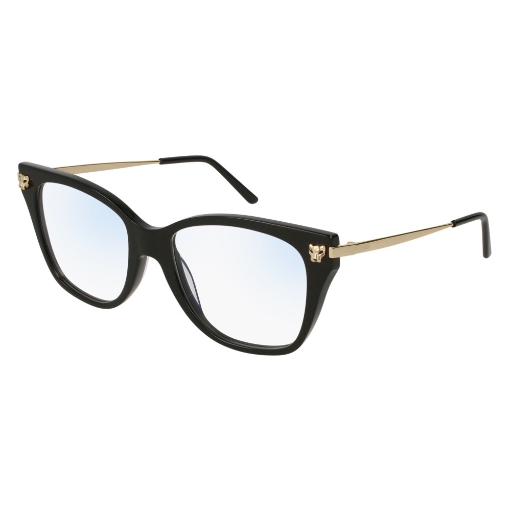 ISO Cartier - Optical Glasses CT0026O BLACK & GOLD EYEWEAR - Picture 1 of 2